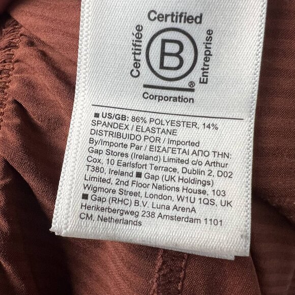 Athleta Vienna Cargo Pant in City Brown Stripe high-rise pull-on straight leg 20 - Picture 8 of 9